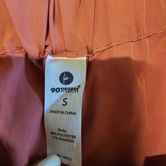 NEW 90 Degree Brick Orange Belted Stretch Paperbag Short Women's S 3490 - Picture 4 of 9